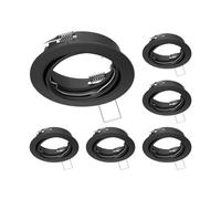 ledscom.de 6x marco empotrable en techo FERE, redondo, orientable, negro mate