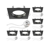 ledscom.de 6x marco para empotrar en el techo Marco para empotrar RIR negro mate angular (LED/Halógeno/GU10/MR16/PAR16/50mm) in asquillo GU10