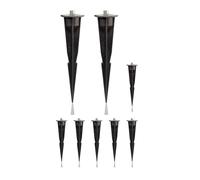 ledscom.de 8 clavijas de jardín para lámparas de jardín, negras, 17 cm, 45 mm de diámetro