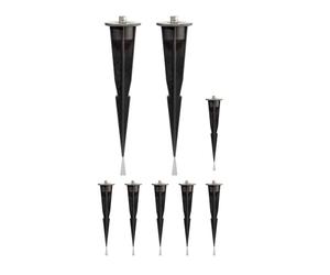 ledscom.de 8 clavijas de jardín para lámparas de jardín, negras, 17 cm, 45 mm de diámetro