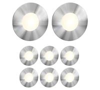 ledscom.de 8 LED luz de escalera/plafón empotrado FEX para interior y exterior, redondo, acero inoxidable, 85mm Ø, blanco cálido