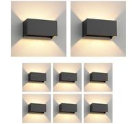 ledscom.de 8 pzas. aplique CUBEL para exterior, IP65, up/downlight, antracita mate, rectangular, 2x G9 máx. 10W