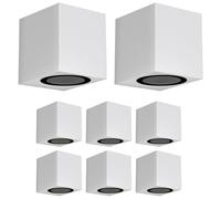ledscom.de 8 unid. aplique ALSE para exterior, IP54, downlight, blanco mate, angular, 1x GU10 máx. 35W