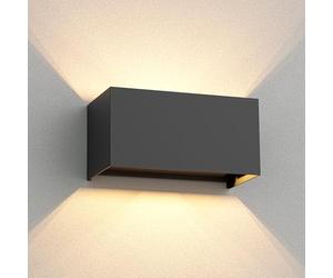 ledscom.de Aplique CUBEL para exterior, IP65, up/downlight, antracita mate, rectangular, 2x G9 máx. 10W