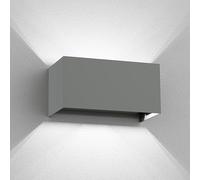 Aplique CUBEL para exterior gris IP65 Up & Downlight incl. 2 lámparas LED [EEK: D]