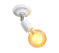 ledscom.de Aplique ELEPO, porcelana, acero, blanco brillante, incl. LED E27, G95, dorado, 818lm, regulador de intensidad de 3 niveles, blanco extra cálido