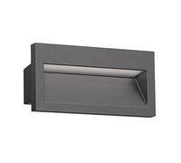 ledscom.de Aplique empotrable LED NOLA, downlight para exteriores, IP54, antracita mate, 140 x 70mm, blanco cálido