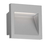 ledscom.de Aplique empotrable LED NOLA, downlight para exteriores, IP54, gris mate, 90 x 90mm, blanco cálido