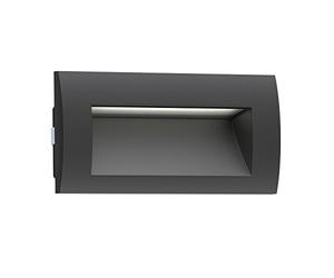 ledscom.de Aplique empotrable LED ZIBAL, downlight para exteriores, IP65, negro mate, 140 x 70mm, 3,3 W, 223lm, blanco frío