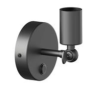 ledscom.de Aplique FETRO, interruptor, negro mate, redondo, 1x E27 máx. 60W