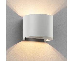 ledscom.de Aplique RUNEL para exterior, IP65, luz ascendente/descendente, blanco mate, redondo, 1x G9 máx. 10W