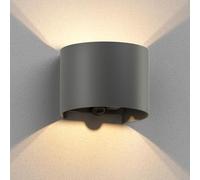 ledscom.de Aplique RUNEL para exterior, IP65, luz ascendente/descendente, detector de movimiento, antracita mate, redondo, 1x G9 máx. 10W