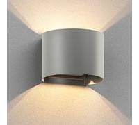 ledscom.de Aplique RUNEL para exterior, IP65, Up-/Downlight, gris mate, redondo, 1x G9 max. 10W