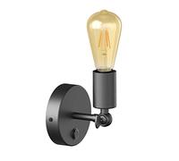 ledscom.de Aplique vintage E27 FETRO con interruptor, negro, orientable, incl. lámpara E27 oro retro, blanco extra cálido 489lm