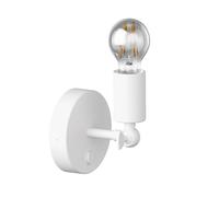 ledscom.de Aplique vintage FETRO interruptor, blanco, orientable + lámpara LED 370lm, blanco extra cálido