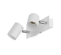 ledscom.de Aplique WAIKA, 2 luces, interruptor, blanco mate, angular, 2x GU10 máx. 60W