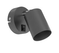 ledscom.de Aplique WAIKA, interruptor, antracita mate, redondo, 1x GU10 máx. 60W