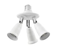 ledscom.de Base E27, adaptador de divisor triple, blanco