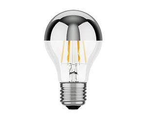 ledscom.de Bombilla LED E27, A60, blanco (3900 K), 6,6 W, 646lm, espejo de cabeza (plateado)