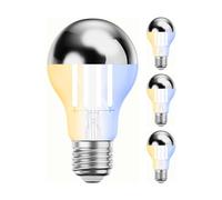 ledscom.de Bombilla LED E27 de 4 piezas, A60, blanco cálido - blanco frío (2700-7000 K), 4,8 W, 486 lm, Smart Home, WLAN, Alexa, espejo de cabeza (plateado)