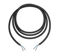 ledscom.de Cable textil, 3 m, negro, 2 x 0,75 mm², cubierta textil H03VV-F