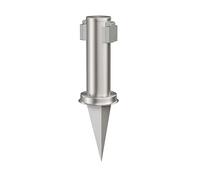 ledscom.de Columna de Enchufe de jardín PORU con Espiga de Tierra para el Exterior, Doble, Acero Inoxidable, Redonda, 27cm