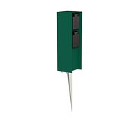 ledscom.de Columna de Enchufe para jardín POMI con Espiga de Tierra para Exterior, IP44, de 2 Pliegues, Verde, Angular, 23cm