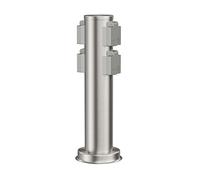 ledscom.de Columna de Enchufe PORU para Exteriores, IP44, 4 vías, Acero Inoxidable, Acero Inoxidable, Redonda, 40 cm