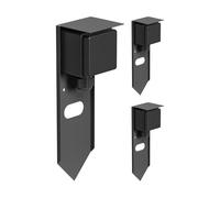 ledscom.de Columna de enchufes para jardín PIWI (3 enchufes) con estaca para Exterior, IP44, 1 Enchufe, Acero Inoxidable, Antracita, Cuadrada, 24 cm