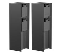 ledscom.de Columna de enchufes para jardín POMI (2 enchufes), para Exterior, IP44, Doble, Acero Inoxidable, Negra, Cuadrada, 23 cm