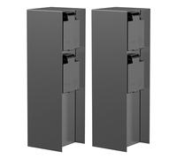 ledscom.de Columna de enchufes para jardín POMI (2 enchufes), para Exterior, IP44, Doble, Acero Inoxidable, Antracita, Cuadrada, 23 cm