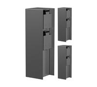 ledscom.de Columna de enchufes para jardín POMI, 3 Unidades, para Exterior, IP44, Doble, Acero Inoxidable, Antracita, Cuadrada, 23 cm