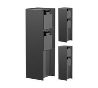 ledscom.de Columna de enchufes para jardín POMI (3 Unidades) para Exterior, IP44, Doble, Acero Inoxidable, Negro, Cuadrada, 23 cm