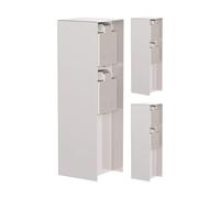 ledscom.de Columna de enchufes para jardín POMI, 3 Unidades, para Exterior, IP44, Doble, Acero Inoxidable, Forma Cuadrada, 23 cm