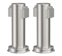 ledscom.de Columna de enchufes para jardín PORU (2X) para Exterior, IP44, Doble, Acero Inoxidable, Redonda, 27 cm
