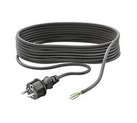ledscom.de Enchufe Schuko tipo F con cable de exterior, 5 m, negro, 3 x 0,75 mm²