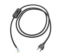 ledscom.de Euroconector tipo C con cable textil, conmutador, 2 m, negro, 2 x 0,75 mm²