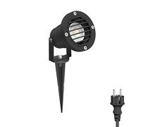 ledscom.de Foco de jardín DUK, de rejilla, con toma de tierra para exteriores, negro, IP65, incl. lámpara GU10 468lm, blanco cálido