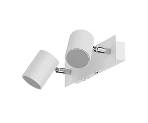 ledscom.de Foco de pared WAIKA, de dos luces, con interruptor, blanco mate + lámparas LED GU10 Regulación en 3 niveles: cada una de ellas con un máximo de 500 lm en blanco cálido