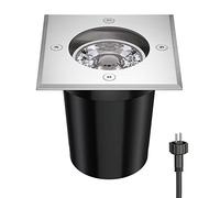 ledscom.de Foco empotrable en el suelo REJA para exterior acero inoxidable angular IP67 incl. LED GU5.3 (blanco cálido, 5,28W, 483lm, 30°)
