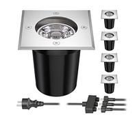 ledscom.de Foco empotrable en el suelo REJA para exterior acero inoxidable angular IP67 incl. LED GU5.3 (blanco cálido, 29,94W, 483lm cada uno, 30°) 5er Set