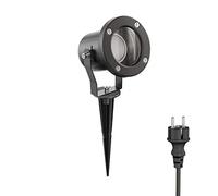 ledscom.de Foco LED para jardín MIBU negro con pincho de tierra para exteriores, acero inoxidable, incl. lámpara GU10 6.826W 630lm 100° blanco cálido