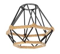 ledscom.de Jaula pantalla con cuerda de cáñamo, diamante, negro, 155mm Ø
