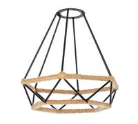ledscom.de Jaula pantalla con cuerda de cáñamo, diamante, negro, 200mm Ø
