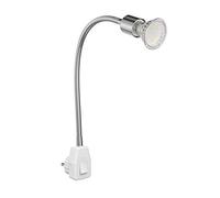ledscom.de Lámpara de casquillo LESCH Lámpara de lectura Cuello de cisne, interruptor, cromo incl. GU10 Lámpara LED PAR2,339W 227lm 110° blanco cálido
