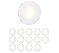 ledscom.de Lámpara de escalera/empotrable de pared FEX con 15 LED, para interior y exterior, redonda, 85 mm de diámetro, blanco cálido