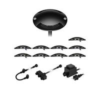 ledscom.de Lámpara de pie LED Bunda, 2 llamas, negra para exteriores, transitable, blanco cálido, 10 unidades