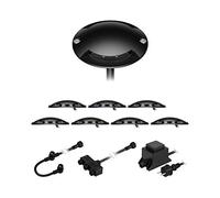 ledscom.de Lámpara de pie LED Bunda, 2 llamas, negra para exteriores, transitable, blanco cálido, juego de 8