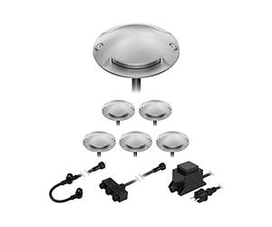 ledscom.de Lámpara de pie LED Bunda, 2 luces, para exterior, transitable, blanco cálido, juego de 6