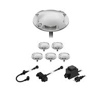 ledscom.de Lámpara de pie LED Bunda, 4 lámparas, para exterior, transitable, blanco frío, juego de 6